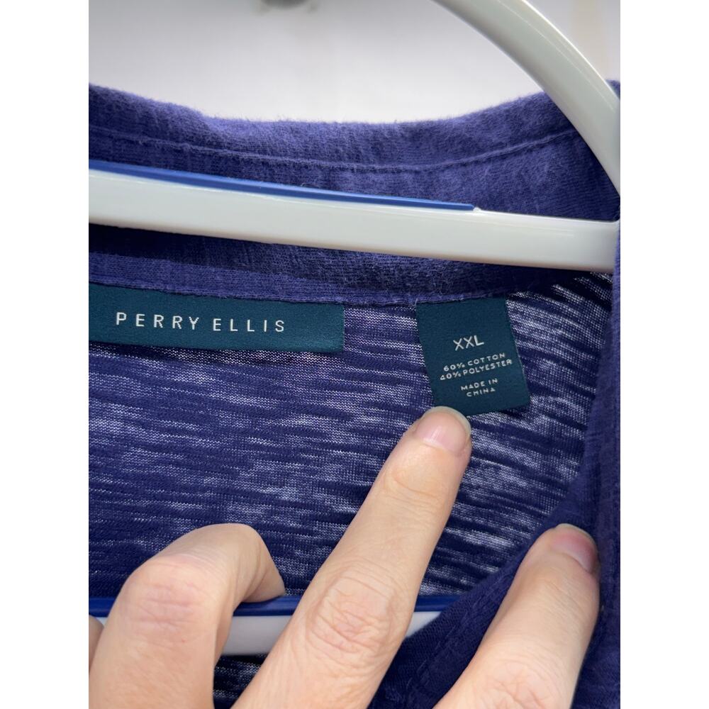 Blue men’s Perry Ellis XXL polo style tshirt - Picture 5 of 8